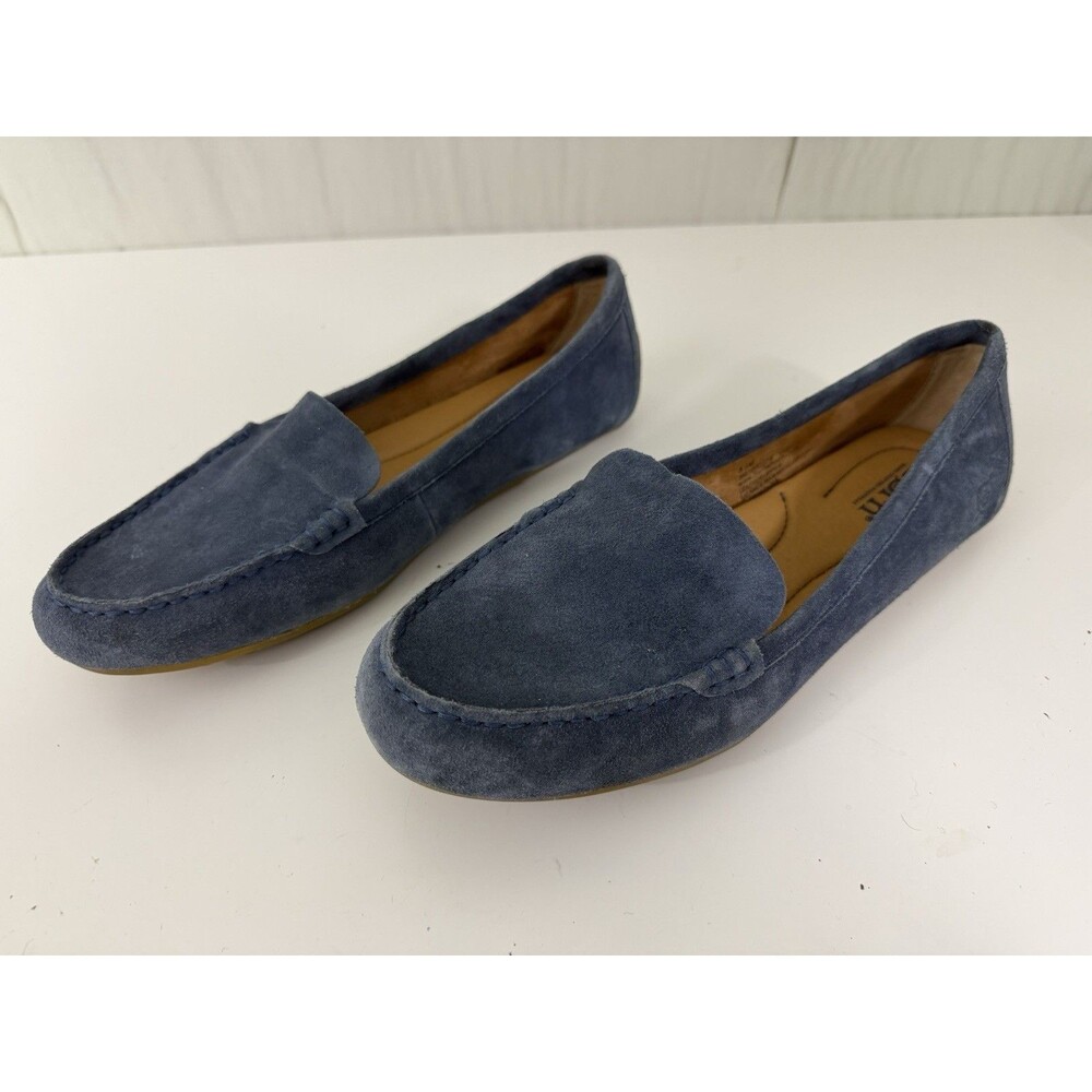 Born Axona Driving Mocs Loafers Blue Suede Women’s Sz 8.5 Coastal Chic Preppy